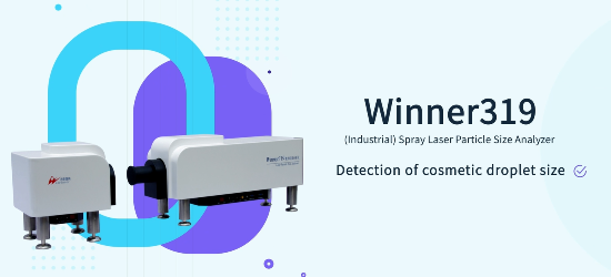 Amostra de distribuição de tamanho de partículas de gotas de cosméticos para clientes